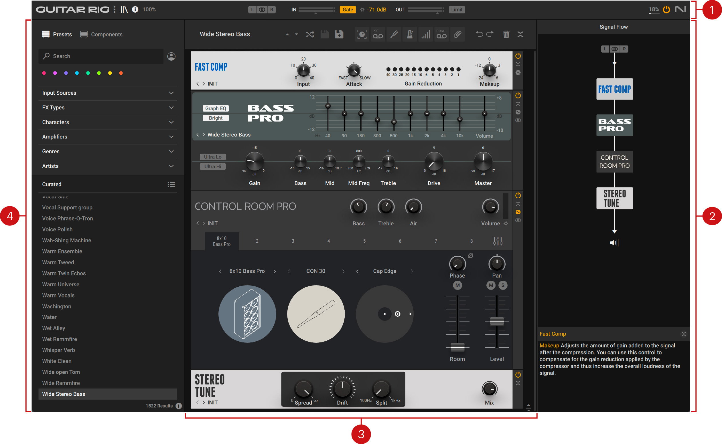 Главное окно Guitar Rig 7 Pro