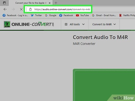 Страница Online-Convert для MP3 в M4R