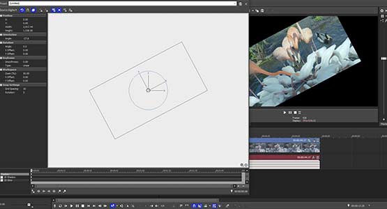 Окно Track Motion: рамка слоя и круг поворота для всей дорожки
