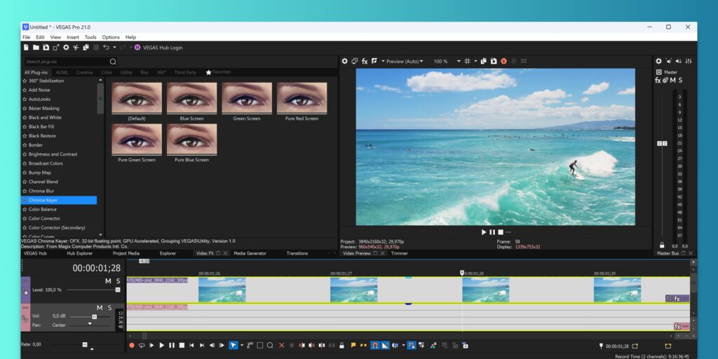 Интерфейс VEGAS Pro