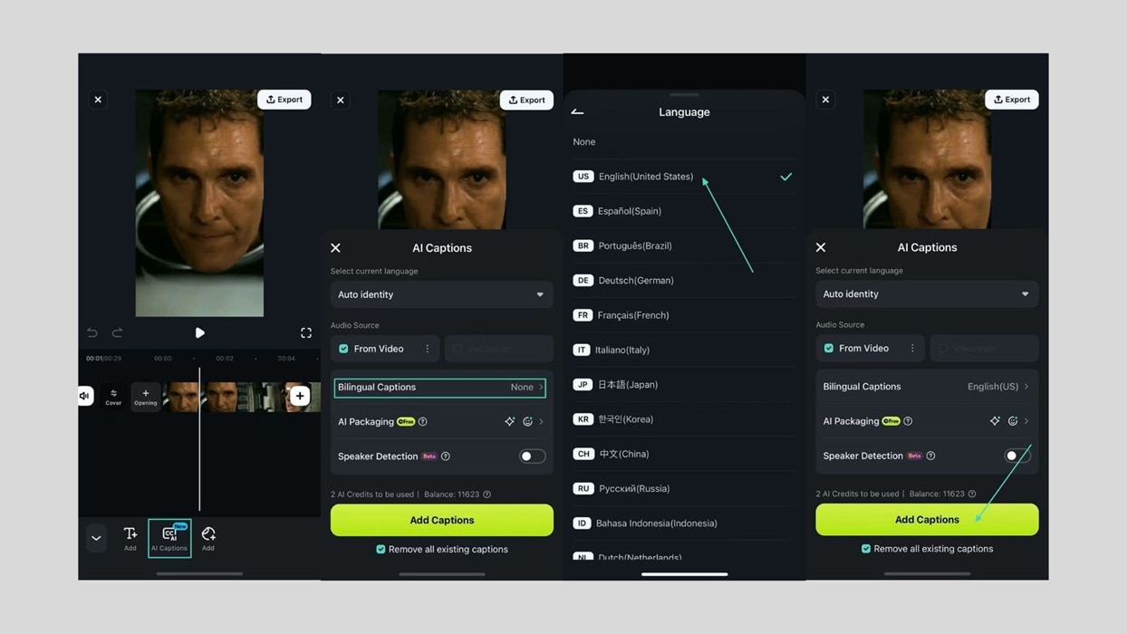 Автоматические субтитры на смартфоне