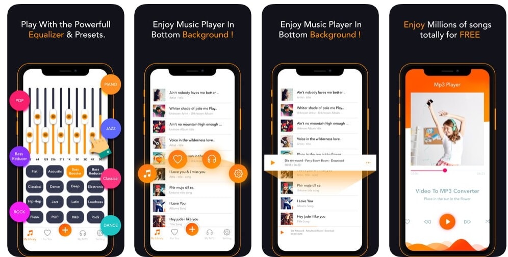 Интерфейс iOS-приложения Video to MP3 Music Player