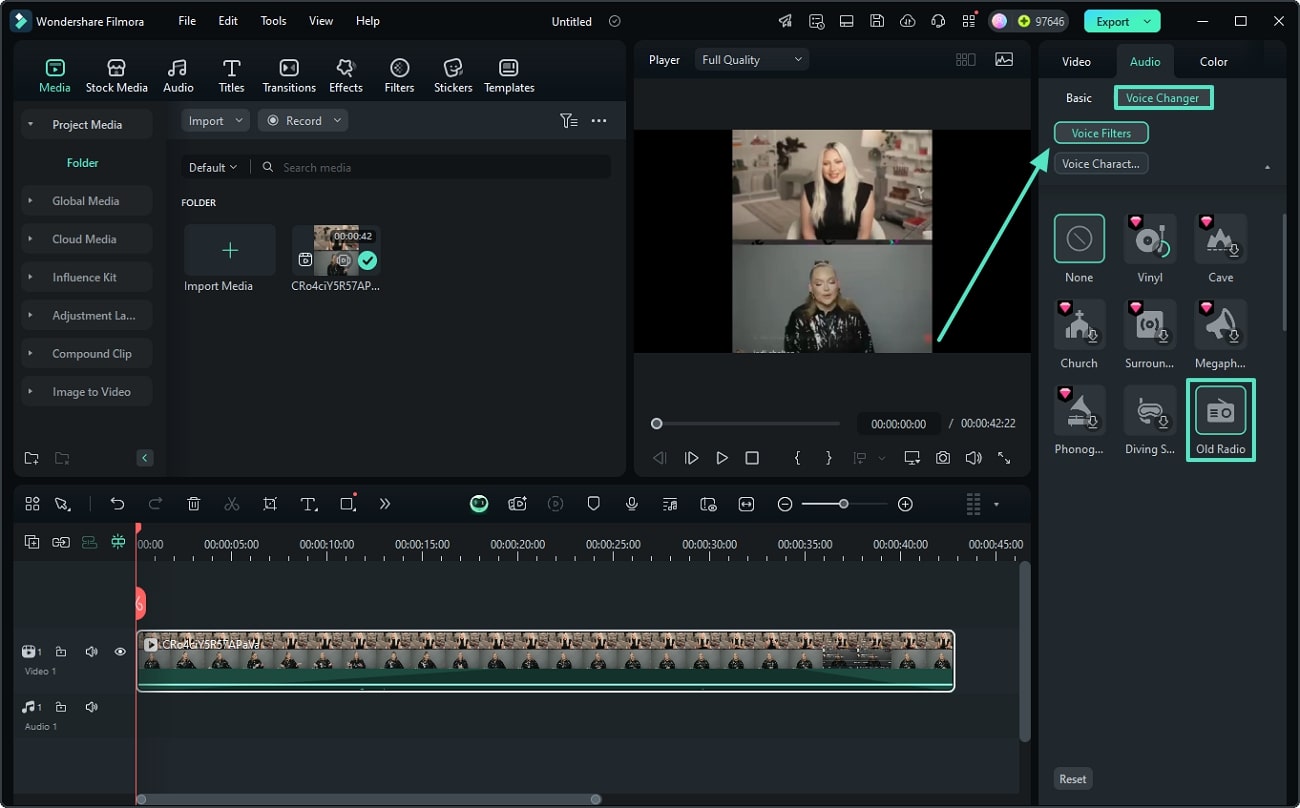 Голосовые фильтры в Filmora