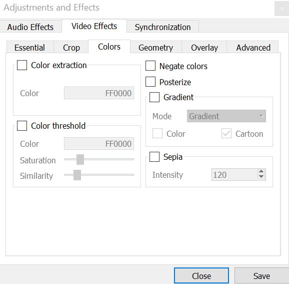 Video Effects в VLC Media Player