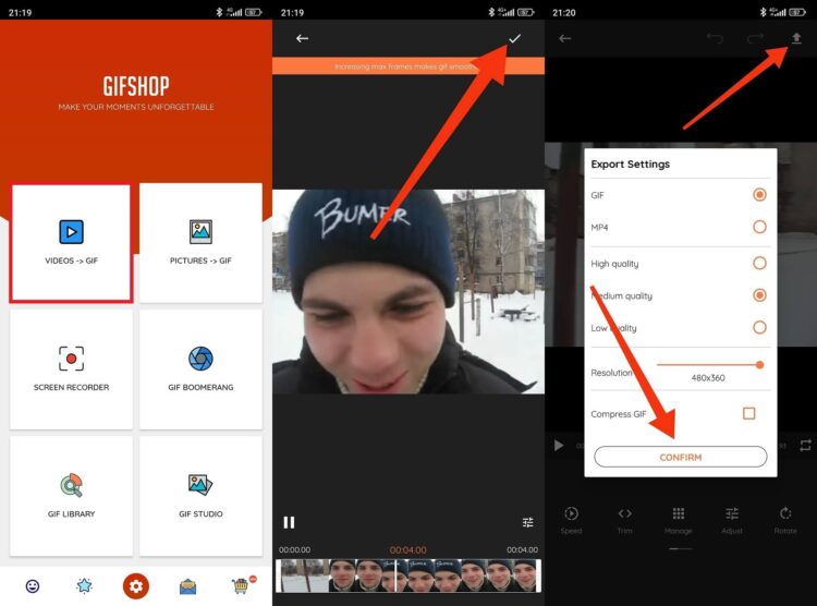 Приложение для конвертации видео в GIF на Android