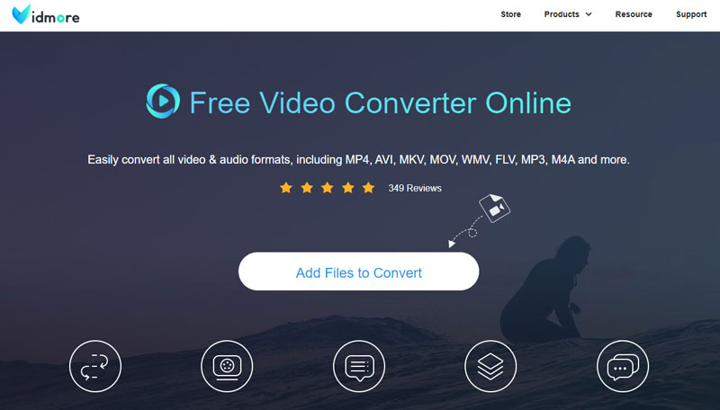 Онлайн-интерфейс Vidmore Free Online Video Converter