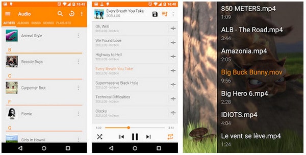 Скриншот VLC for Mobile с воспроизведением аудио