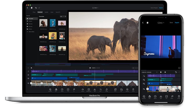 Скриншот интерфейса VN Video Editor