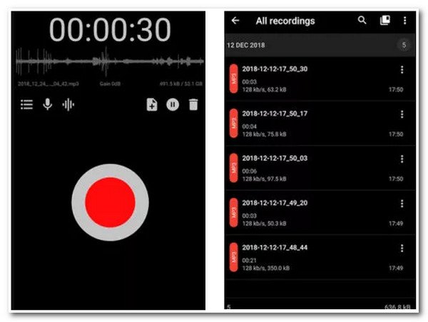 Скриншот Hi-Q MP3 Voice Recorder
