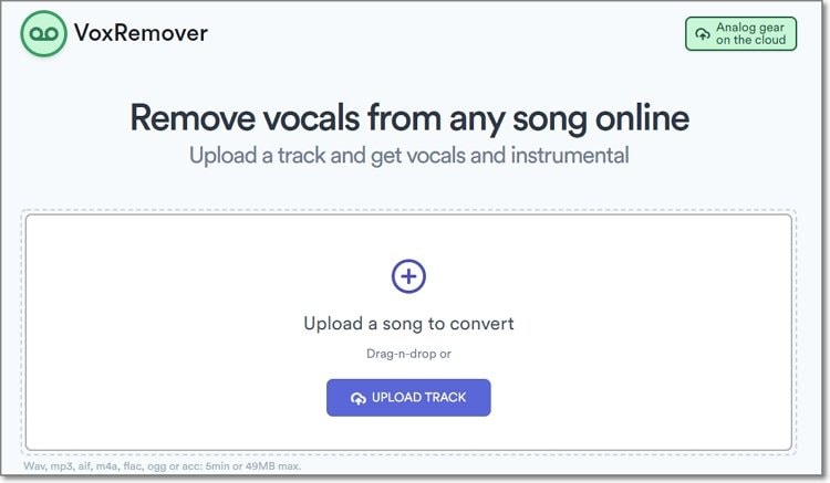 VoxRemover: онлайн-инструмент для удаления вокала