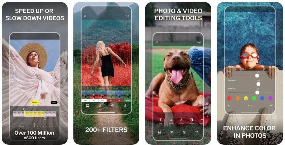 VSCO — экран мобильного редактора