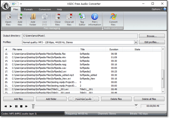 VSDC Free Audio Converter: интерфейс аудиоконвертера