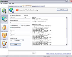 Настройка FTP / HTTP Post в WebcamXP