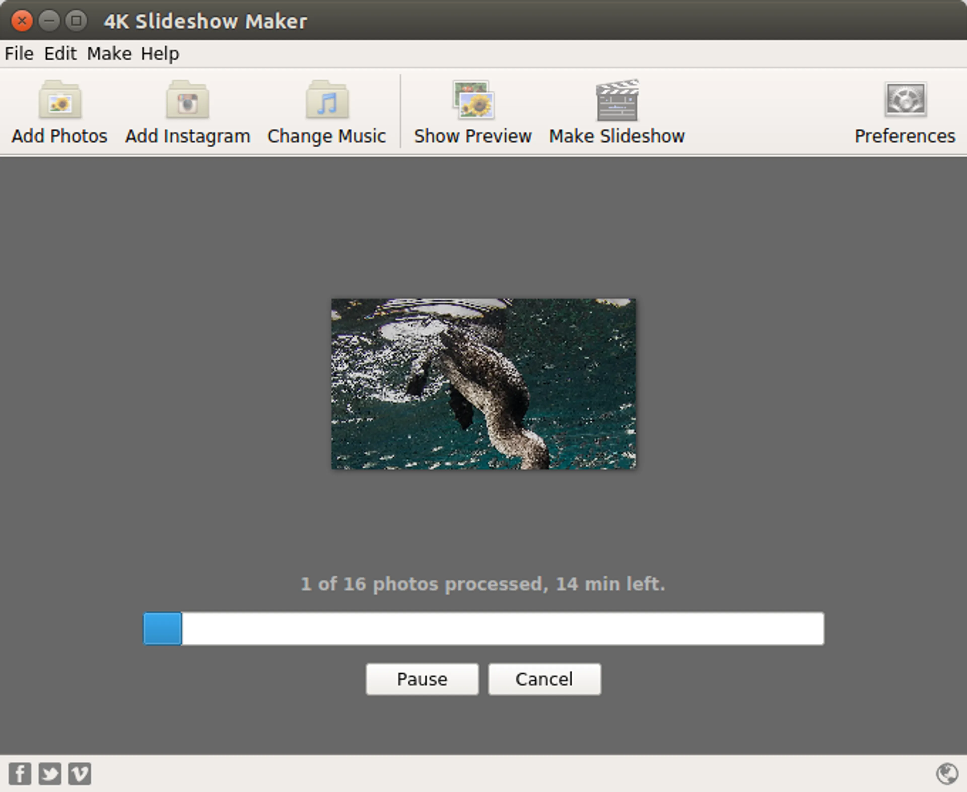 Процесс создания слайд-шоу в 4K Slideshow Maker