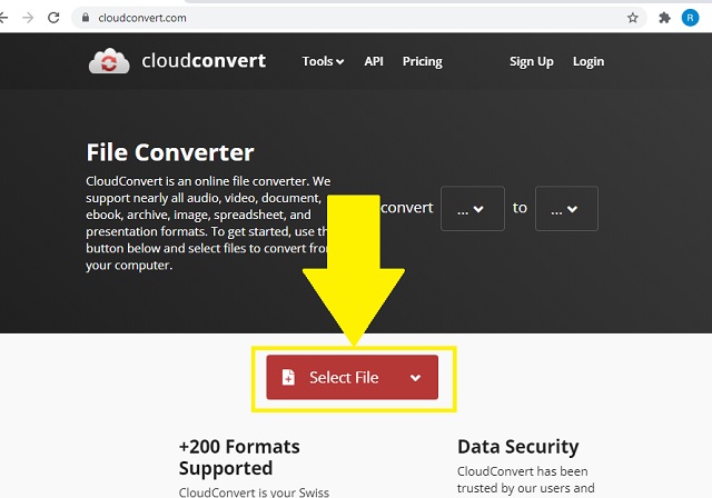 CloudConvert для конвертации WAV в MP3