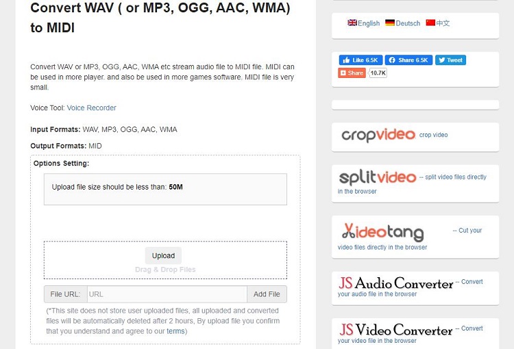 Bear File Converter для WAV в MIDI
