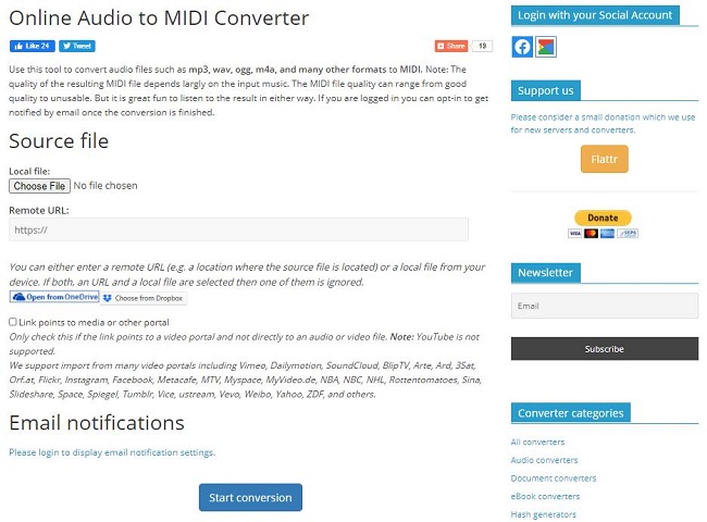 Conversion-Tool для WAV в MIDI