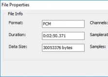 Окно File Properties в Wave Editor
