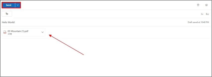 Скриншот PDF через Outlook и общий доступ