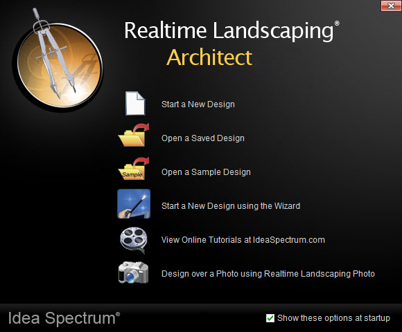 Стартовое окно Realtime Landscaping Architect