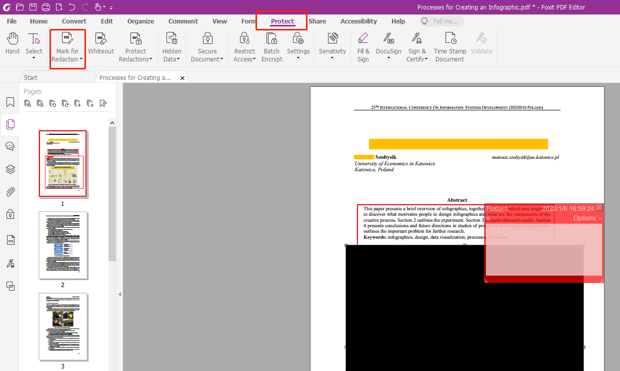 Редактирование текста в Foxit PDF Editor