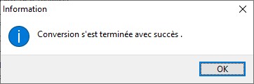 Диалог успешного завершения конвертации
