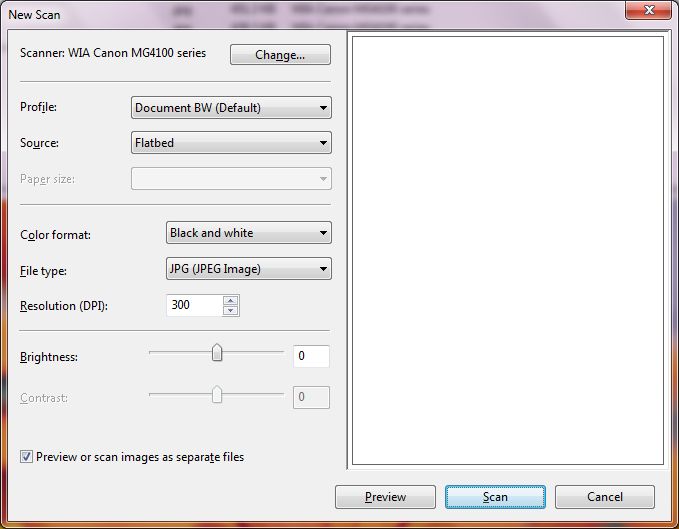 Окно Windows Fax and Scan