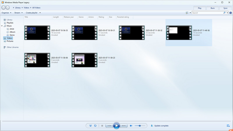 Скриншот Windows Media Player с открытым аудио