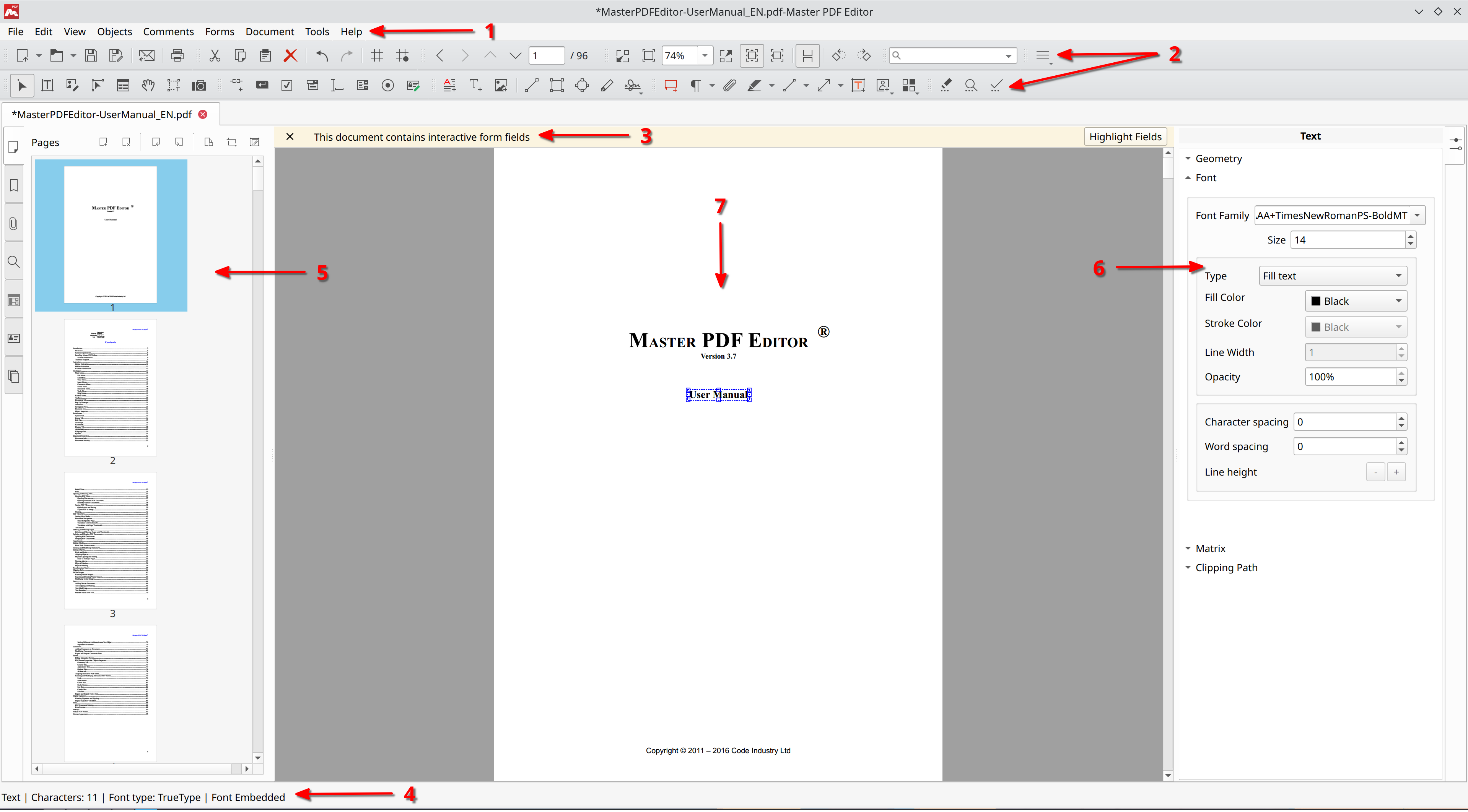 Интерфейс Master PDF Editor
