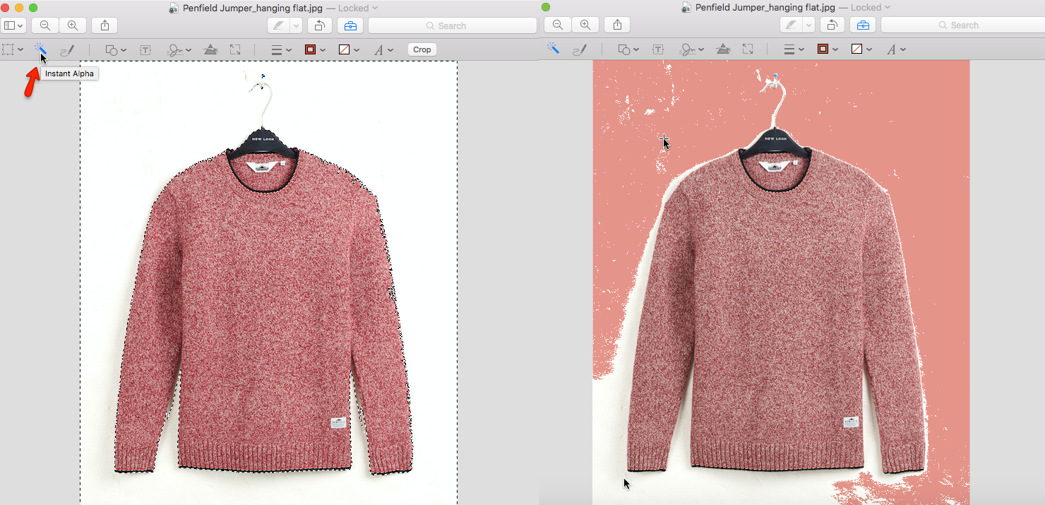 Удаление фона изображения в Preview на macOS