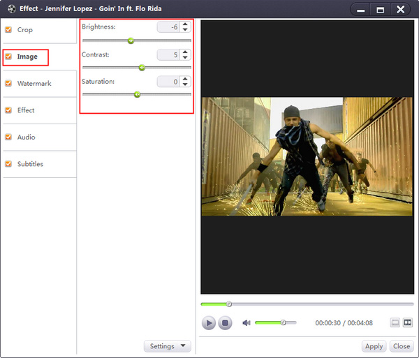 Вкладка Image в Xilisoft Video Converter Ultimate