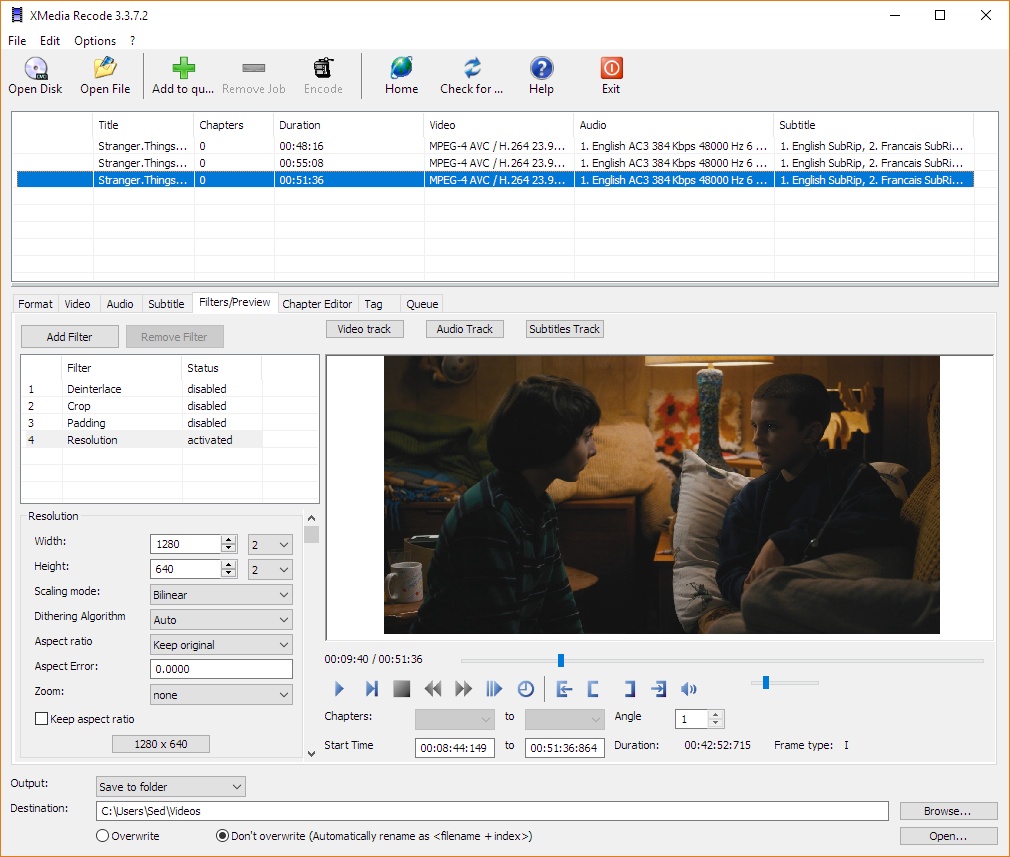 Интерфейс XMedia Recode