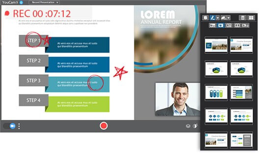 Режим записи презентации в CyberLink YouCam