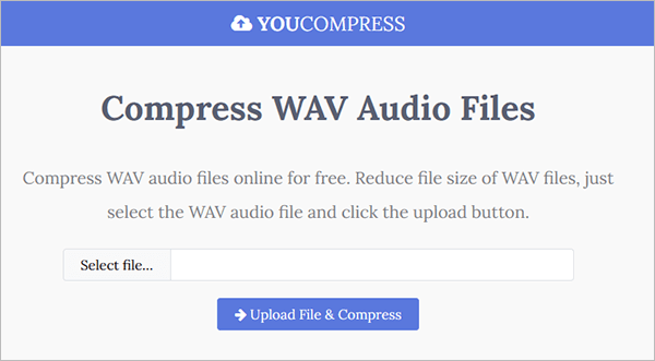 YouCompress: сжатие WAV
