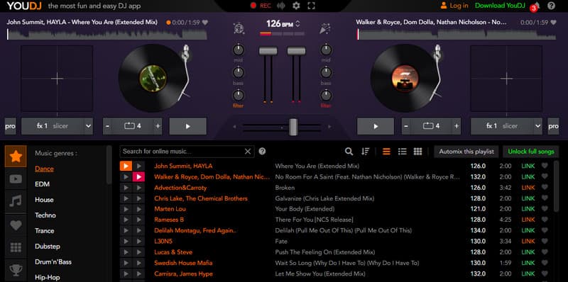 Интерфейс YouDJ