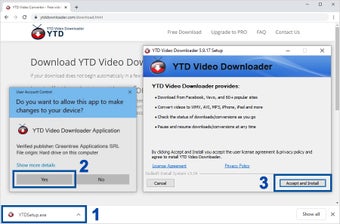 Установка YTD Video Downloader: запуск инсталлятора и подтверждение установки