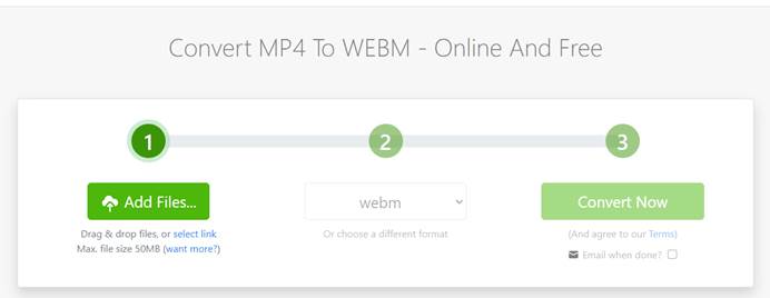 Zamzar MP4 to WebM